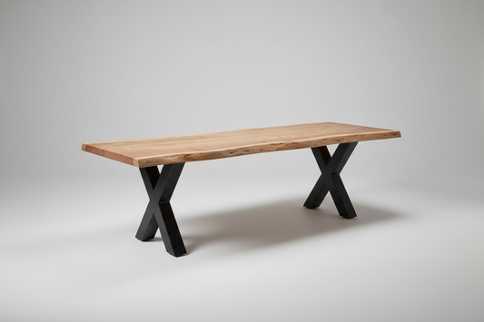 Calcutta Live Edge Benches - Natural - X Base - 1.4" Thick Tops