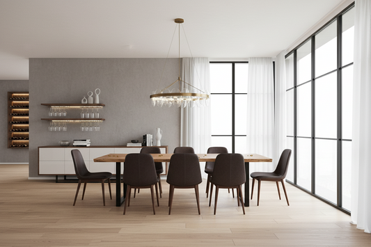 Calcutta Live Edge Dining Tables - U Bases - 5 Sizes - 55mm Tops