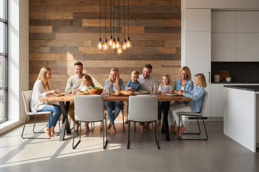 Calcutta Live Edge Dining Tables - Gunmetal Grey X Bases - 5 Sizes - 2.2" Tops