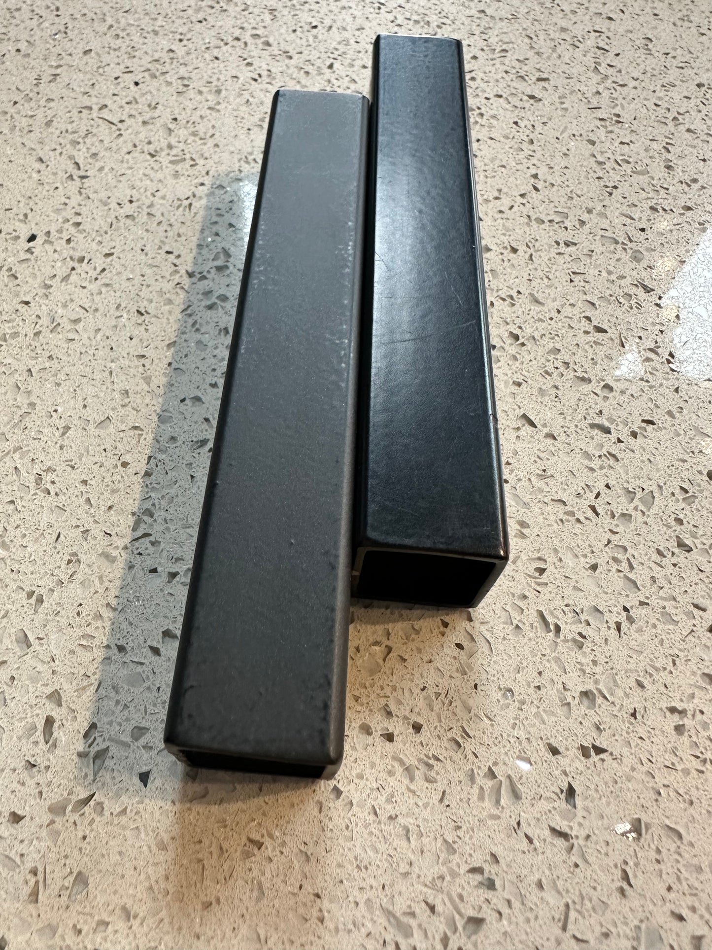 Calcutta Live Edge Dining Table 40"x84" - Whitewash - X Bases - 2.2"  Tops