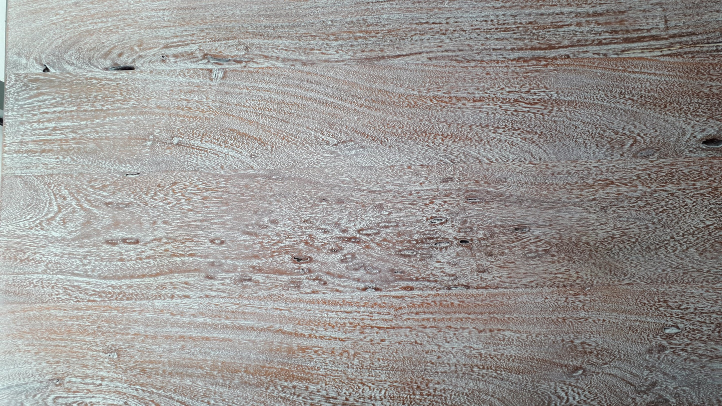 Calcutta Live Edge Dining Table - Whitewash - U Bases - 55mm Tops
