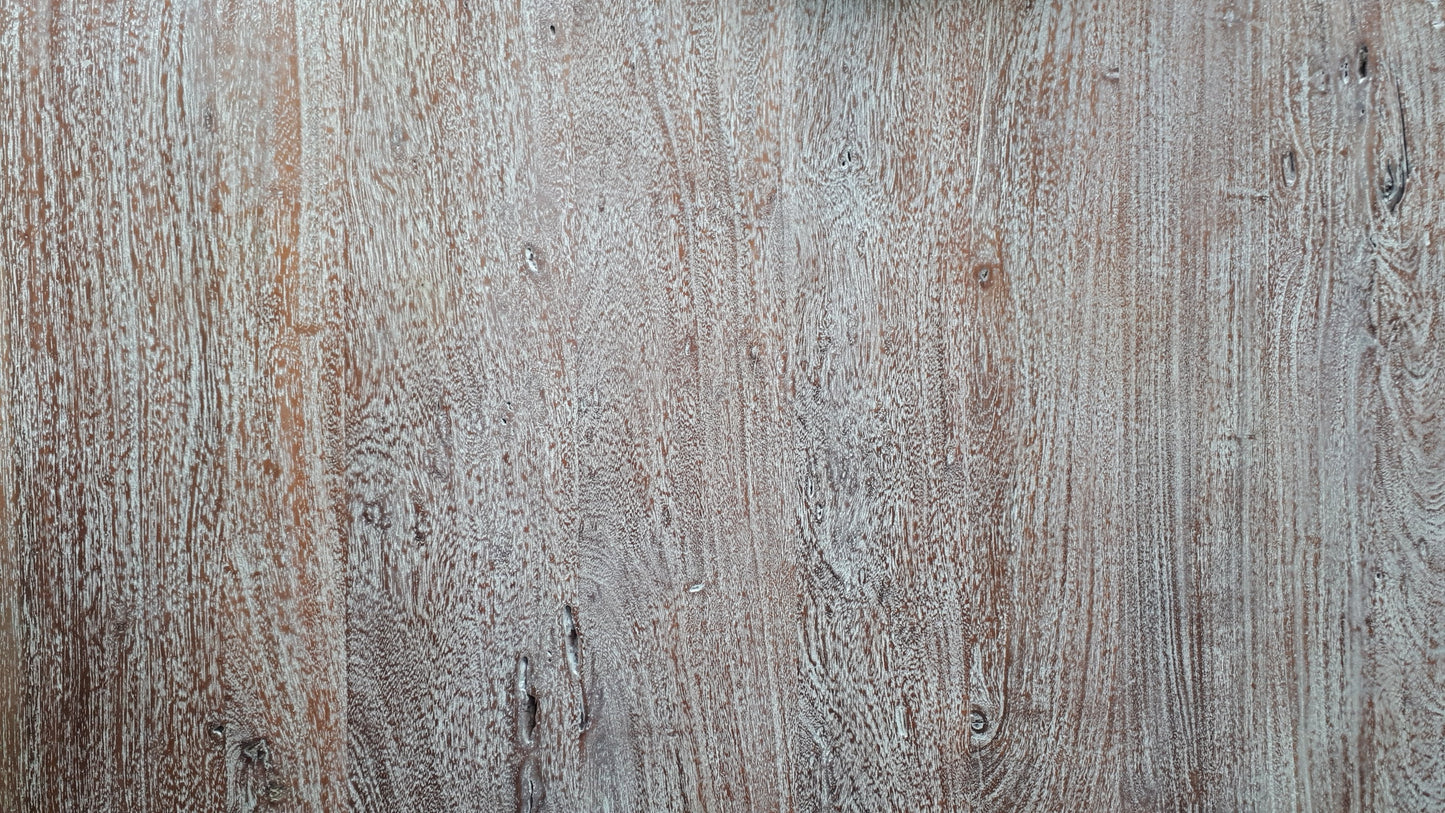 Calcutta Live Edge Dining Table - Whitewash - U Bases - 55mm Tops