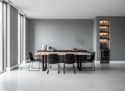 Calcutta Live Edge Dining Table 40"x84" - Whitewash - U Bases - 55mm Tops