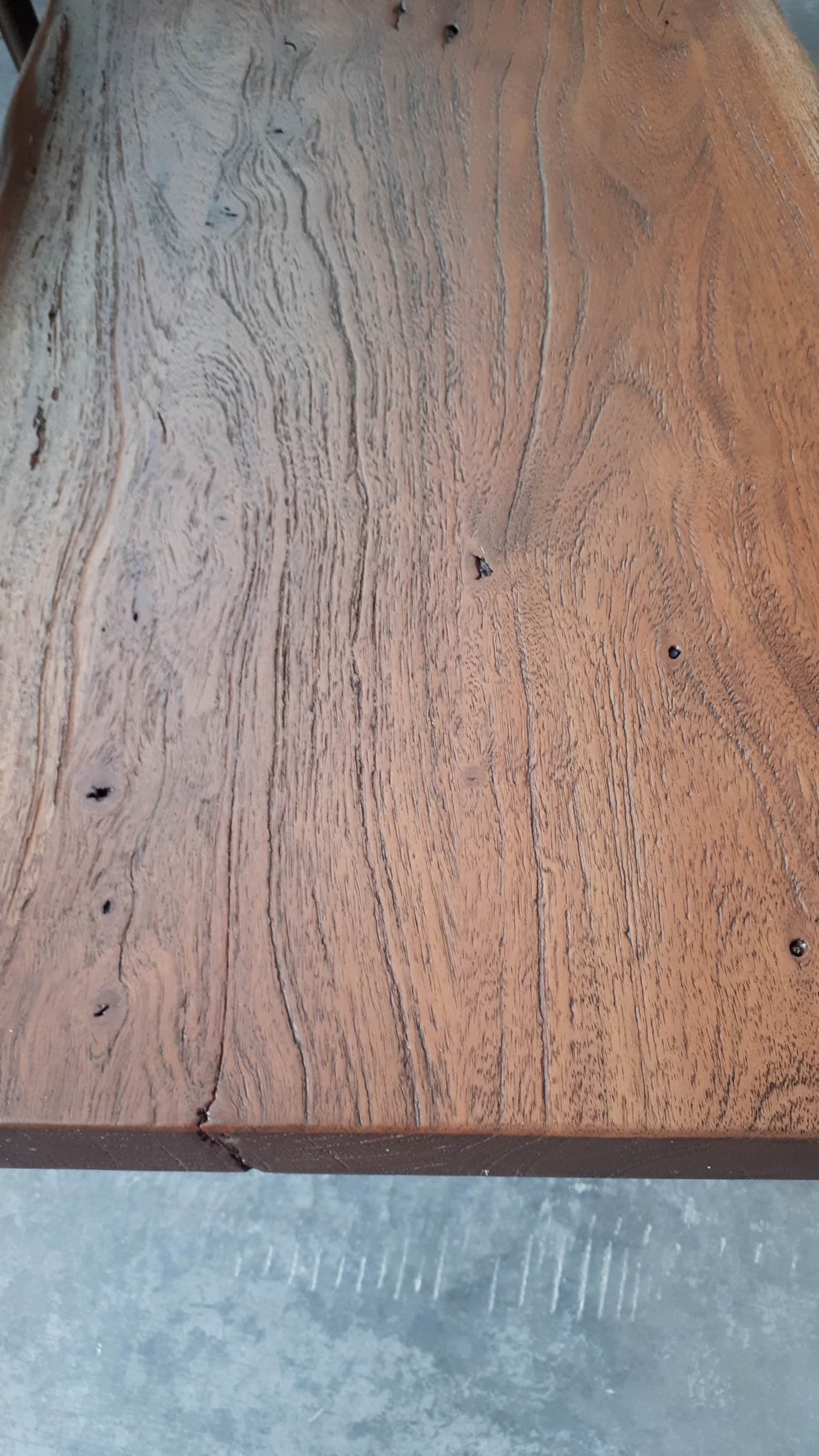 Calcutta Live Edge Benches - Sandblasted Walnut Finish - Black U Bases - 35mm Thick Tops