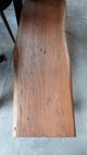 Calcutta Live Edge Benches - Sandblasted Walnut Finish - Black U Bases - 35mm Thick Tops