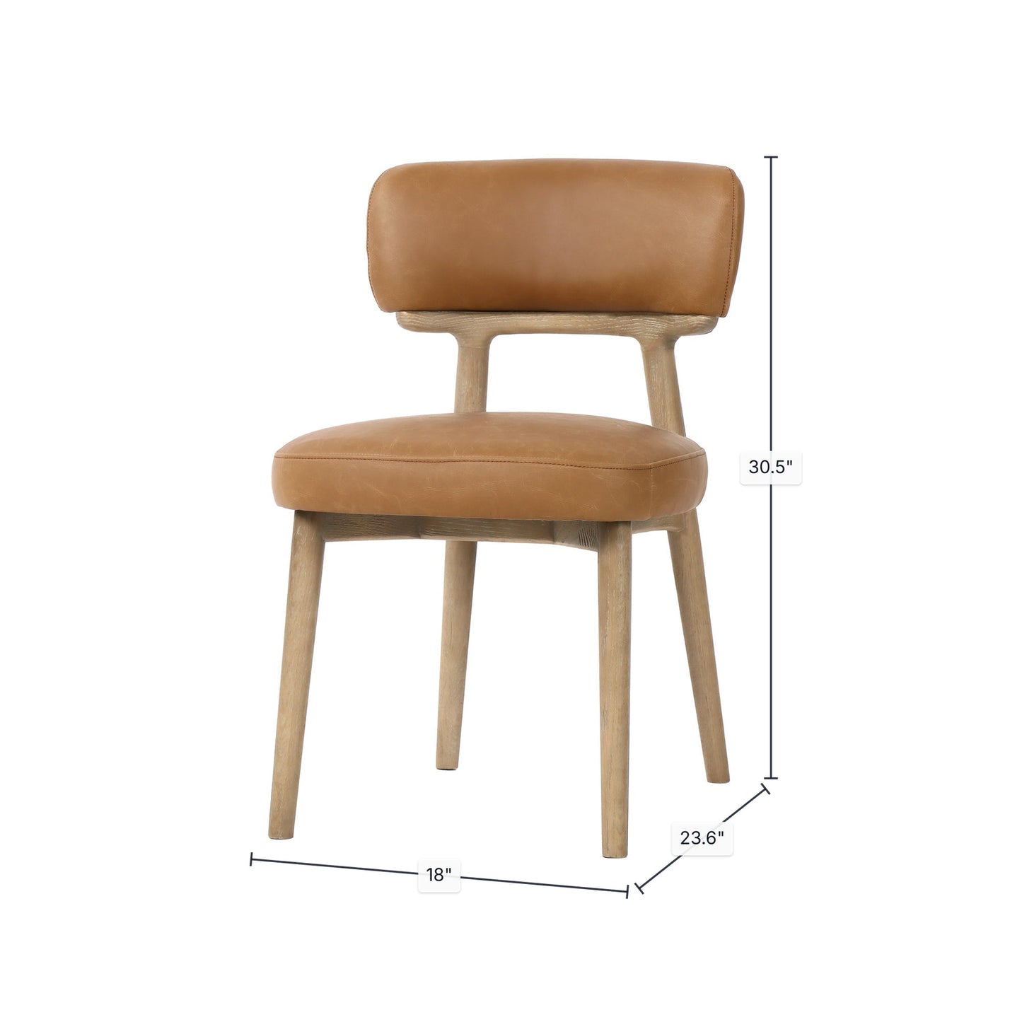Willow Dining Chair - Tawny Brown - Top Grain Leather