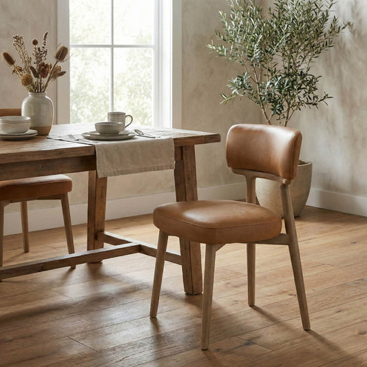 Willow Dining Chair - Tawny Brown - Top Grain Leather