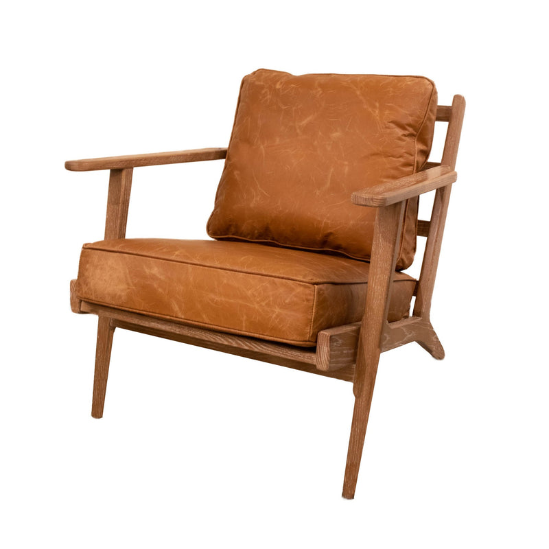 Junior Accent Chair - Camel Brown Top Grain Leather