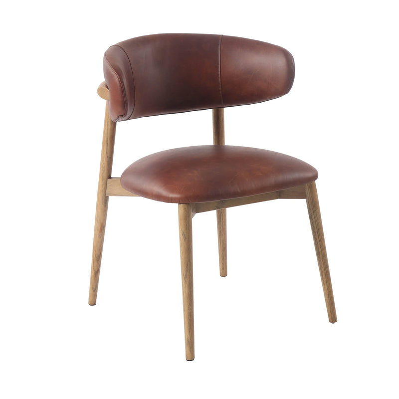 Milo Dining Chair - Top Grain Leather - Tobacco