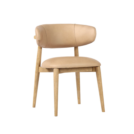 Milo Dining Chair - 100% Top Grain Leather - Nude