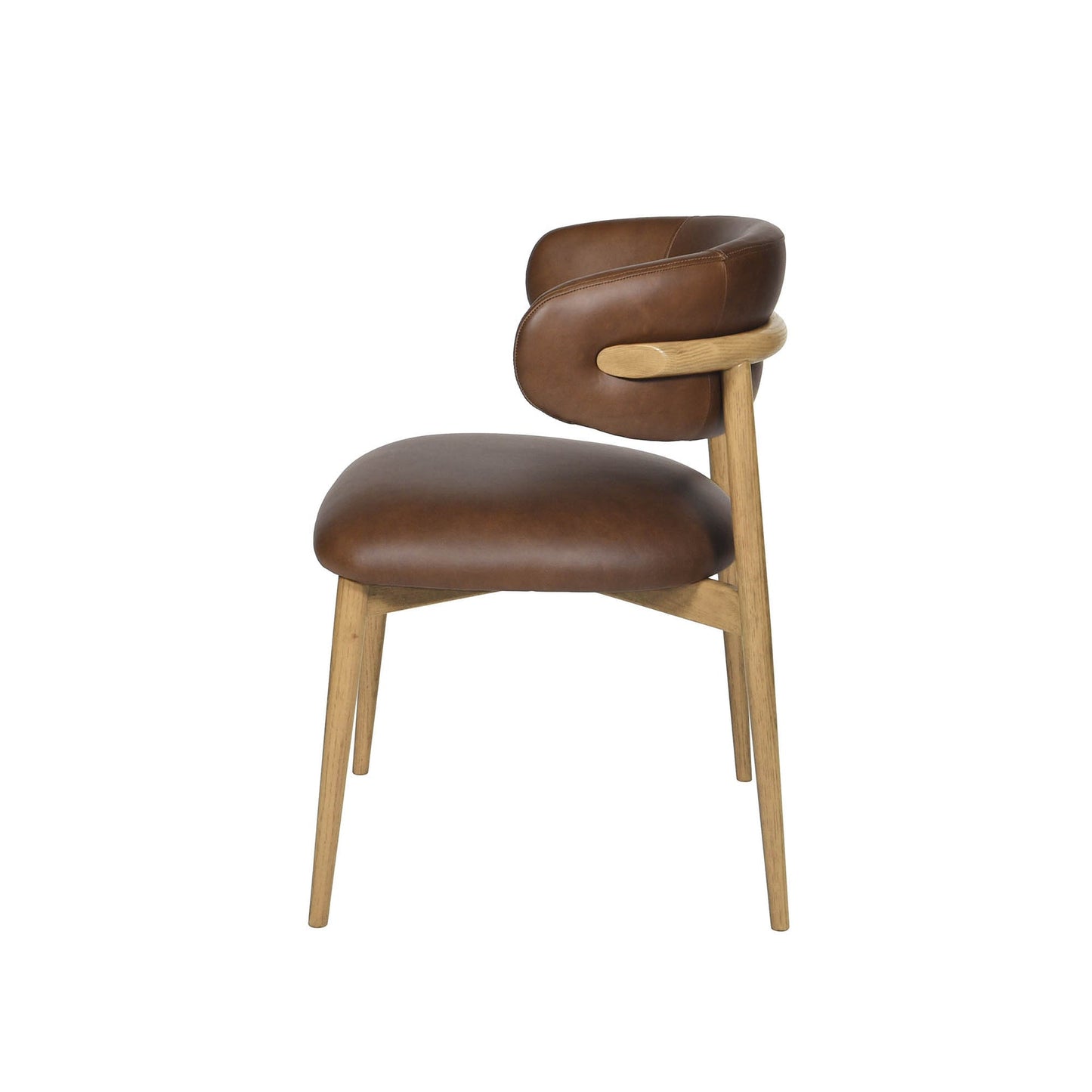 Milo Dining Chair - 100% Top Grain Leather - Mocha