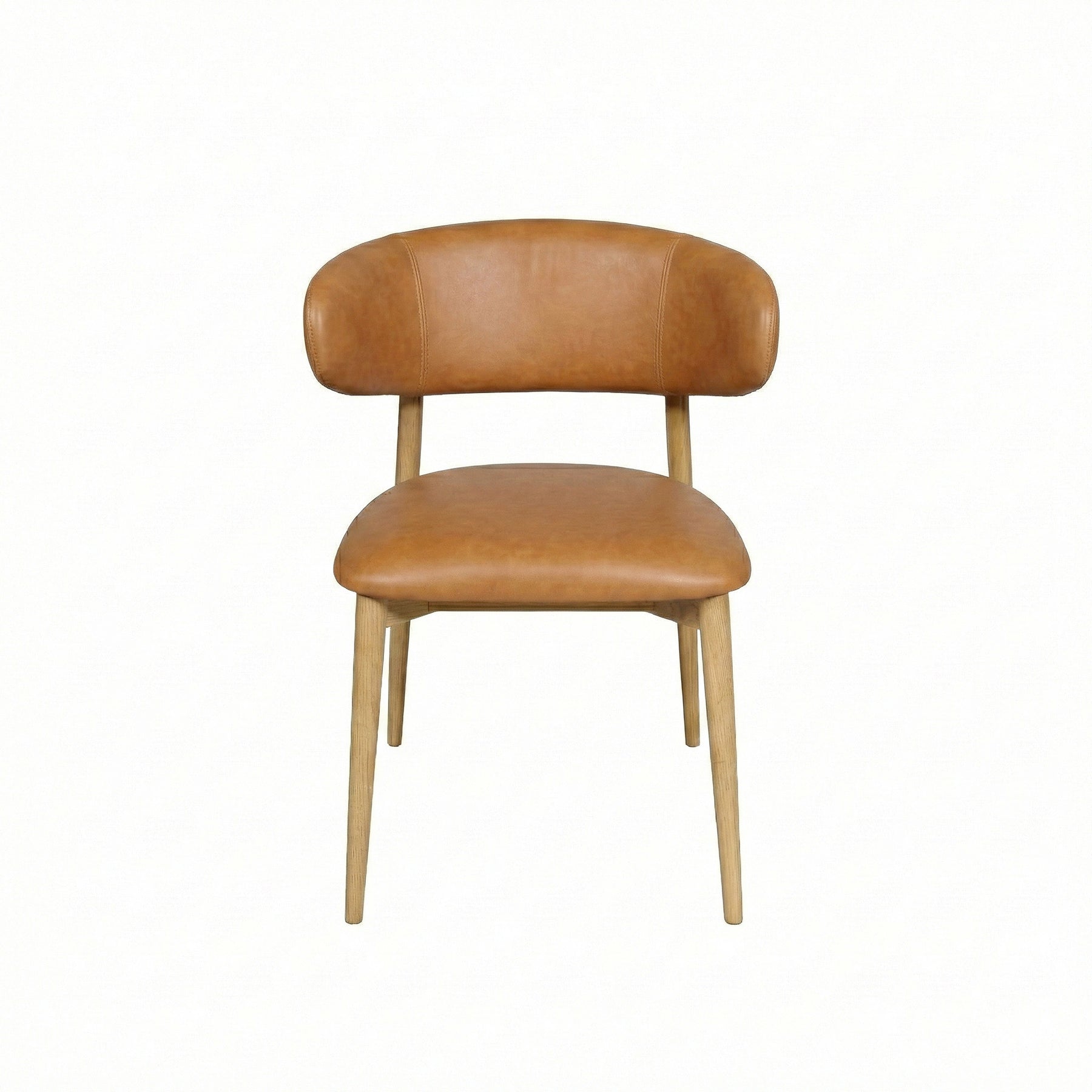 Milo Dining Chair - 100% Top Grain Italian Leather - Tan - Homestead Furniture - All Rights Reserved