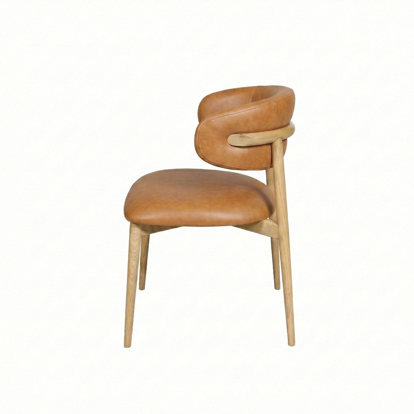 Milo Dining Chair - 100% Top Grain Italian Leather - Tan - Homestead Furniture - All Rights Reserved