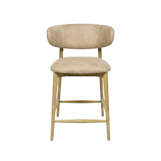 Milo Counter Stool - 100% Top Grain Italian Leather - Natural - Homestead Furniture - All Rights Reserved