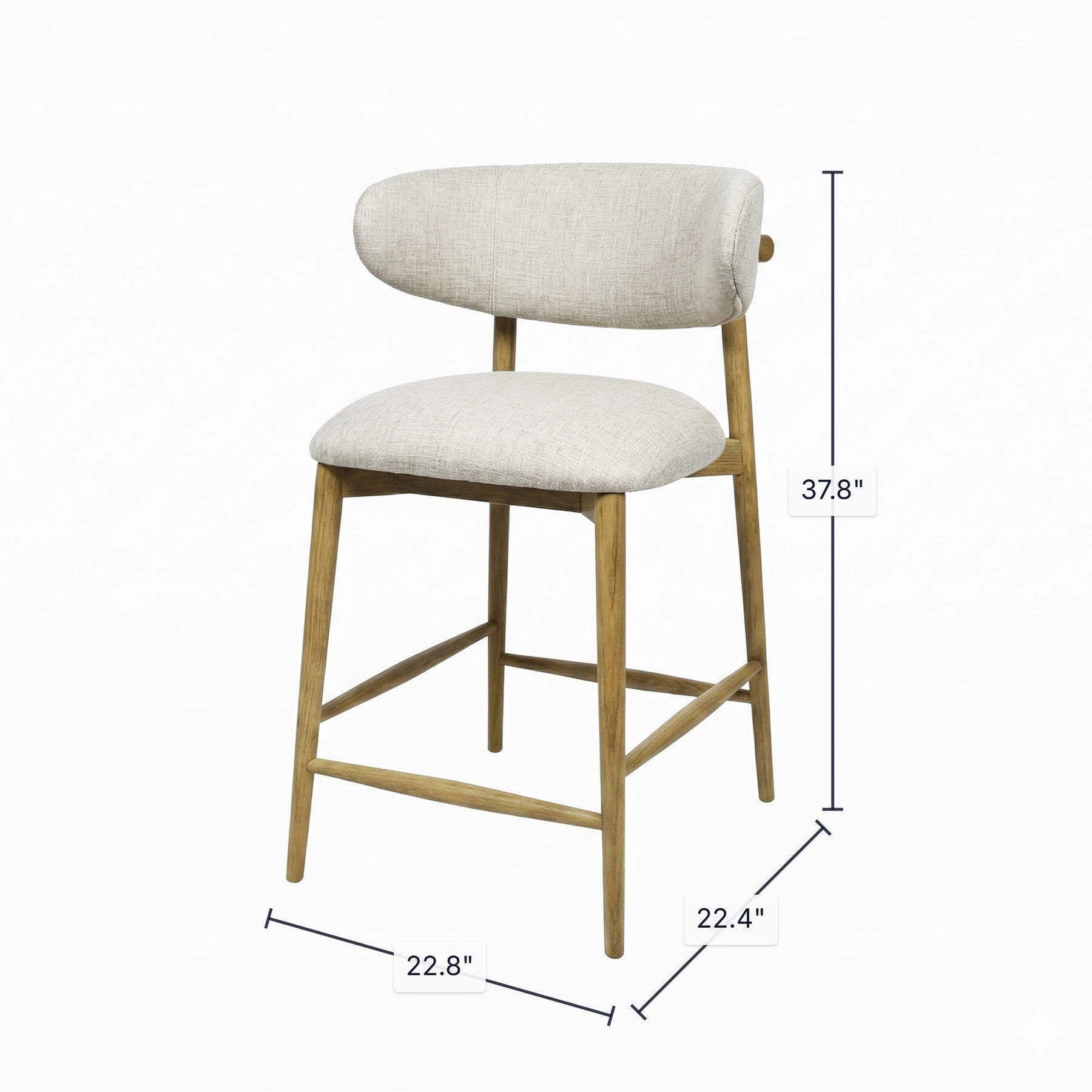 Milo Counter Stool - Vanilla Tweed - Homestead Furniture - All Rights Reserved