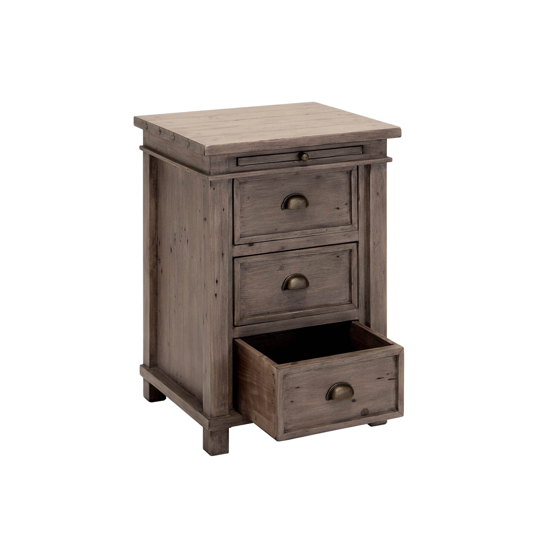 Settler 3 Drawer Night Stand / Side Table - Sundried - Homestead Furniture - All Rights Reserved