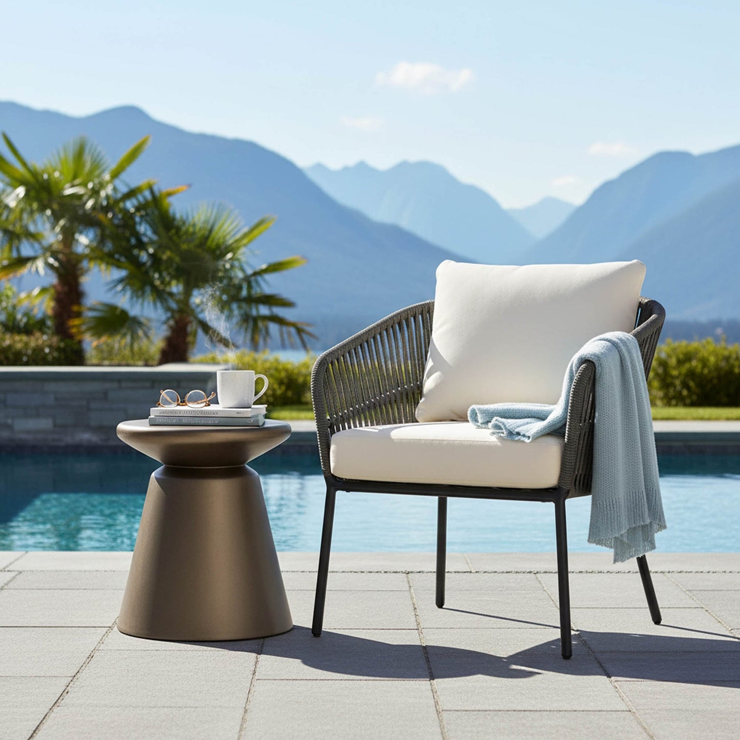 Concrete Mineral Side Table / Stool - Bronze