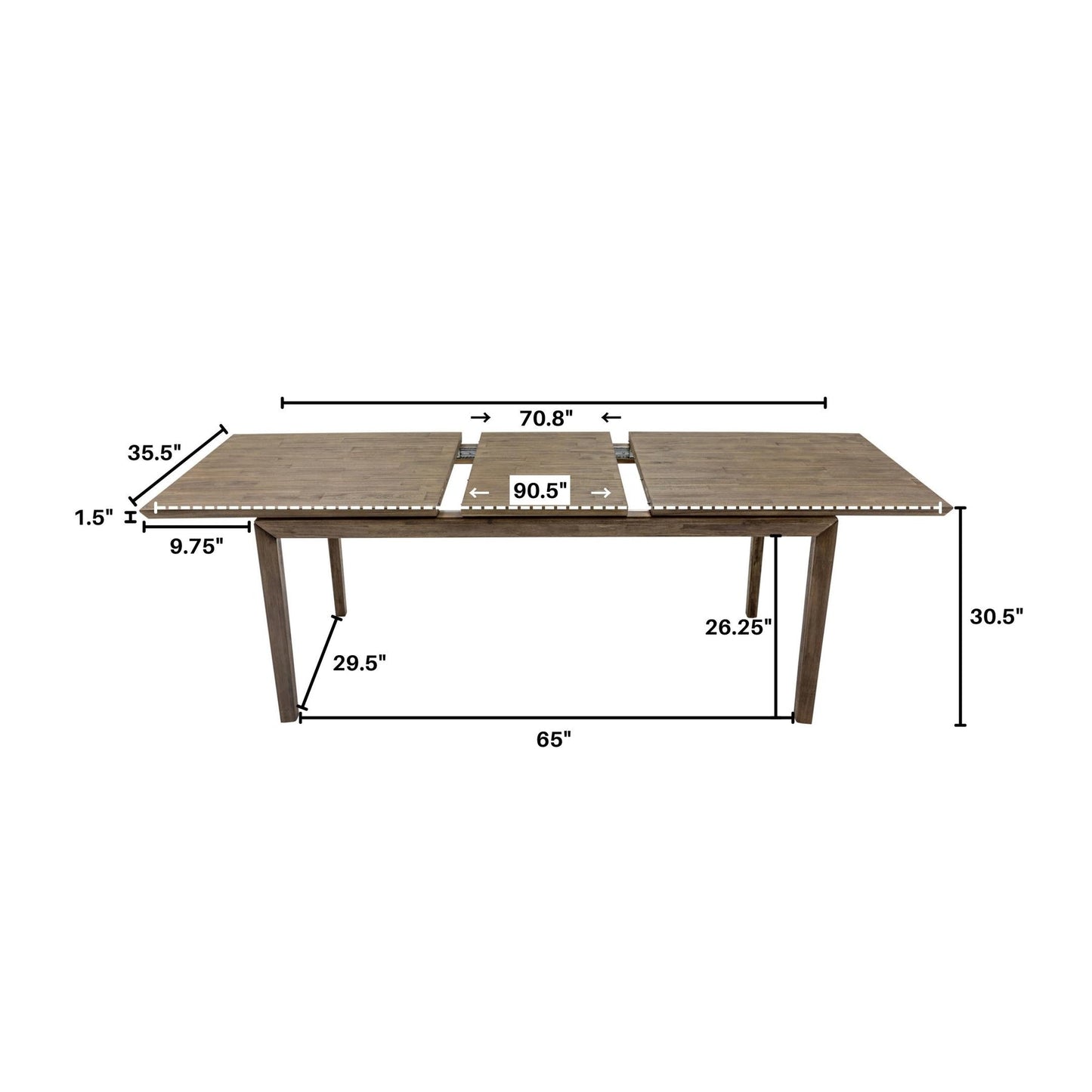 West2 Extendable Dining Table (35" x 71"/90")