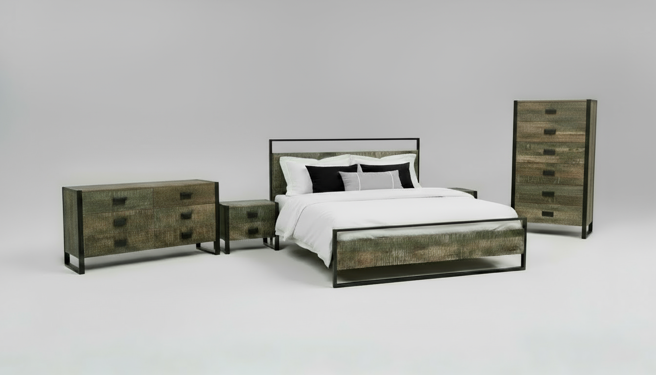 Wyatt Complete King Bedroom Set - Black Patina