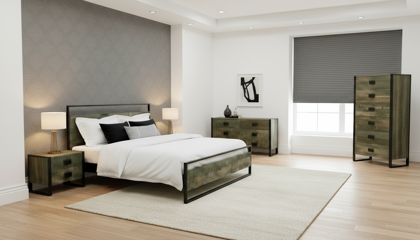 Wyatt King Bed - Black Patina