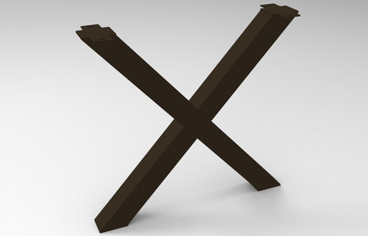 X-Style Steel Dining Table Bases - Set of 2 - Matte Black