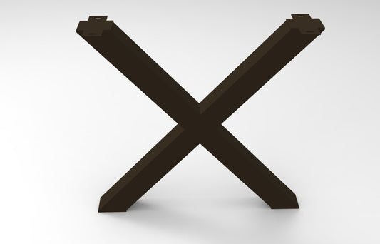 X-Style Steel Dining Table Bases - Set of 2 - Gunmetal Grey