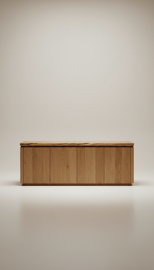 Solid Oak Sideboard With Soft-Close Drawers
