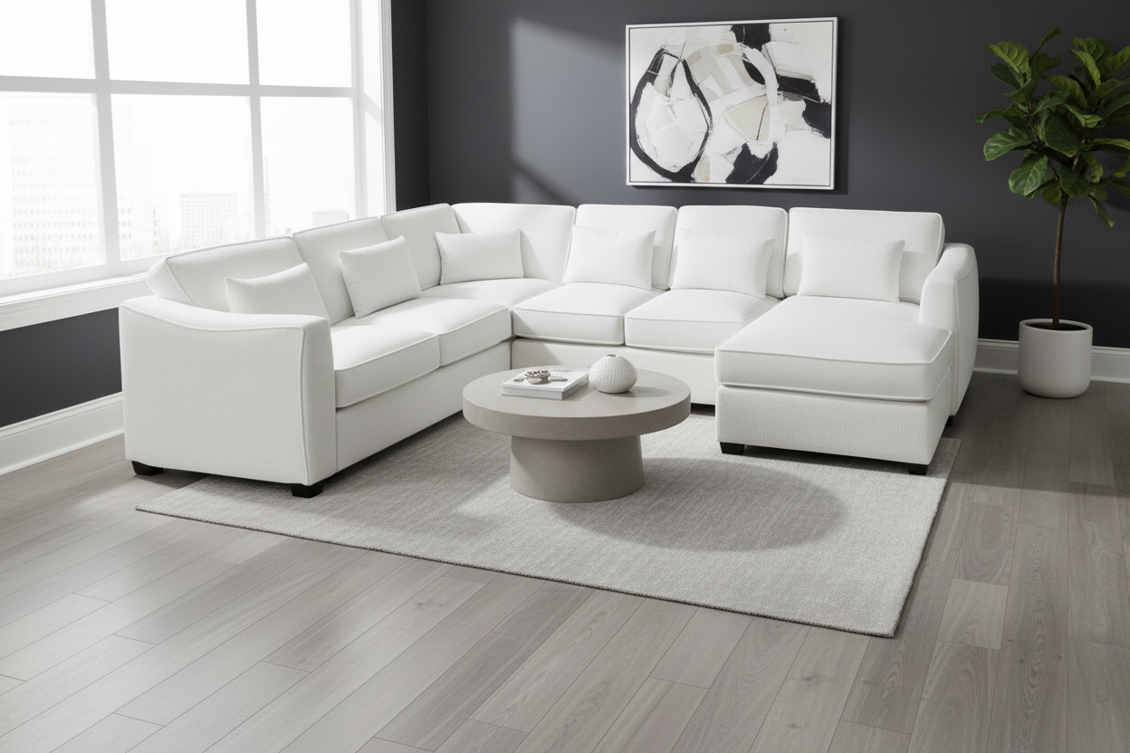 Vibe Custom Sectional - Feather Seats and Backs - Homestead Furniture - All Rights Reserved