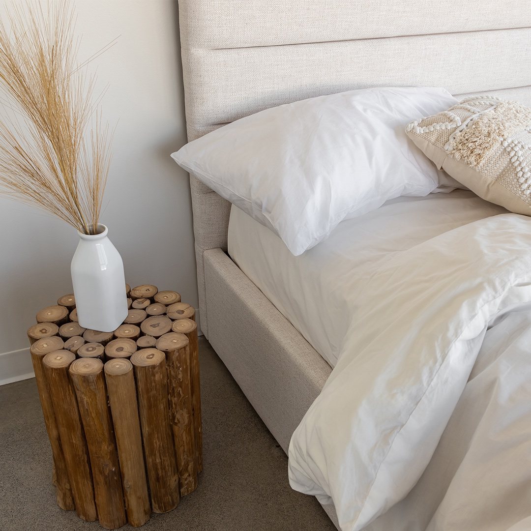 Justin Upholstered Bed - Cream - With or Without Storage