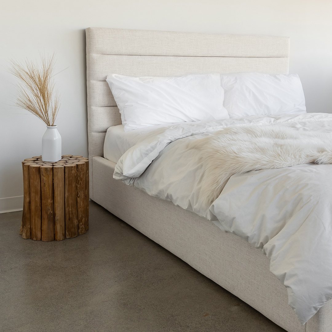 Justin Upholstered Bed - Cream - With or Without Storage