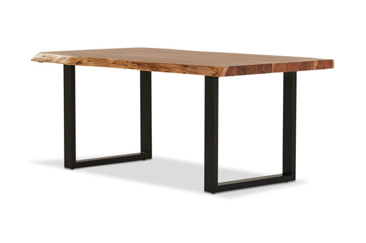 Calcutta Live Edge Dining Tables - U Bases - 2 Sizes - 2 Stains - 35mm Tops