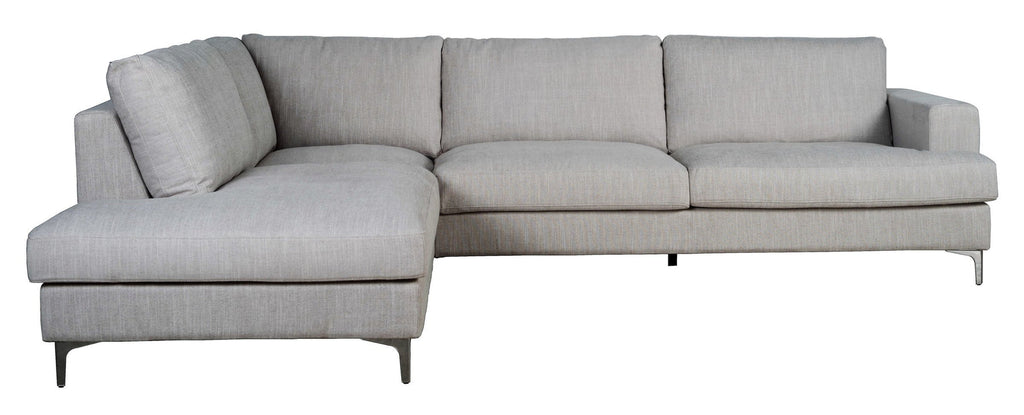 Blake Sectional with Left Side Chaise - Feather Soft - Dovetail Linen