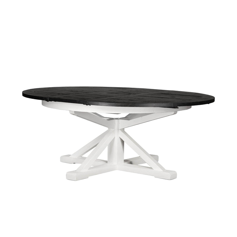 Irish Coast Round Extension Dining Table - Large > with Butterfly Leaf - Ink/Limestone