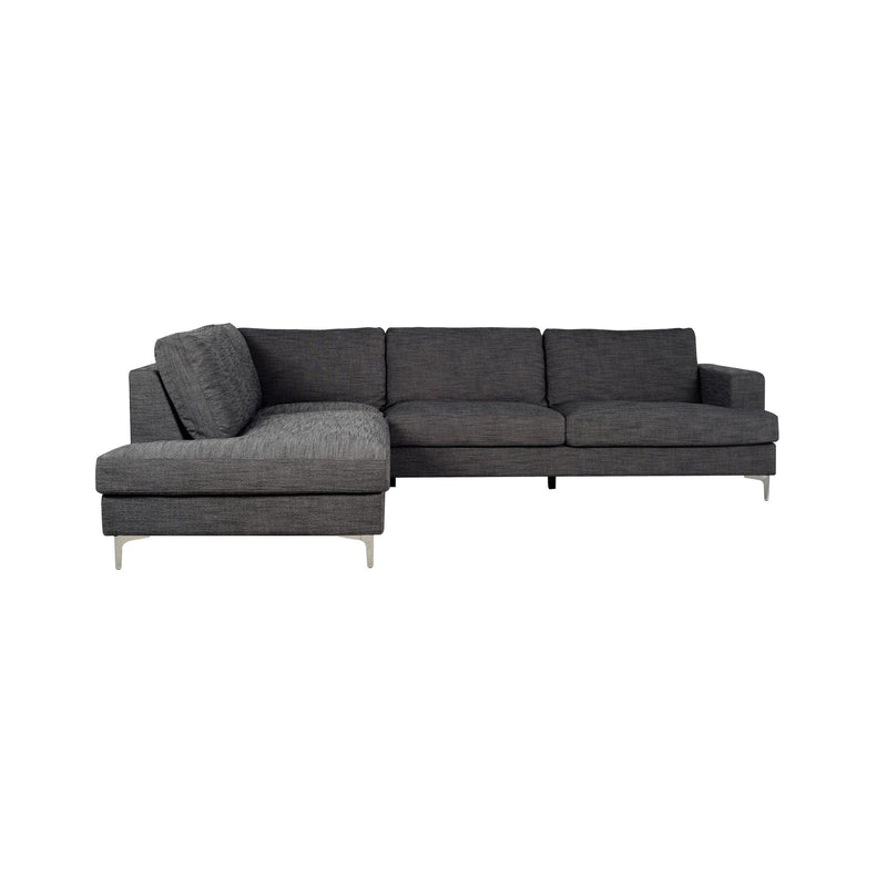 Blake Sectional with Left Side Chaise - Feather Soft - Charcoal Linen