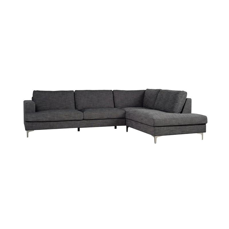 Blake Sectional with Right Side Chaise - Feather Soft - Charcoal Linen
