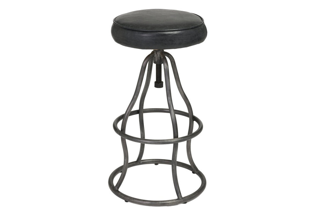 Bowie Bar Stool - Distressed Black Leather - 2003-2018 Homestead Furniture All Rights Reserved