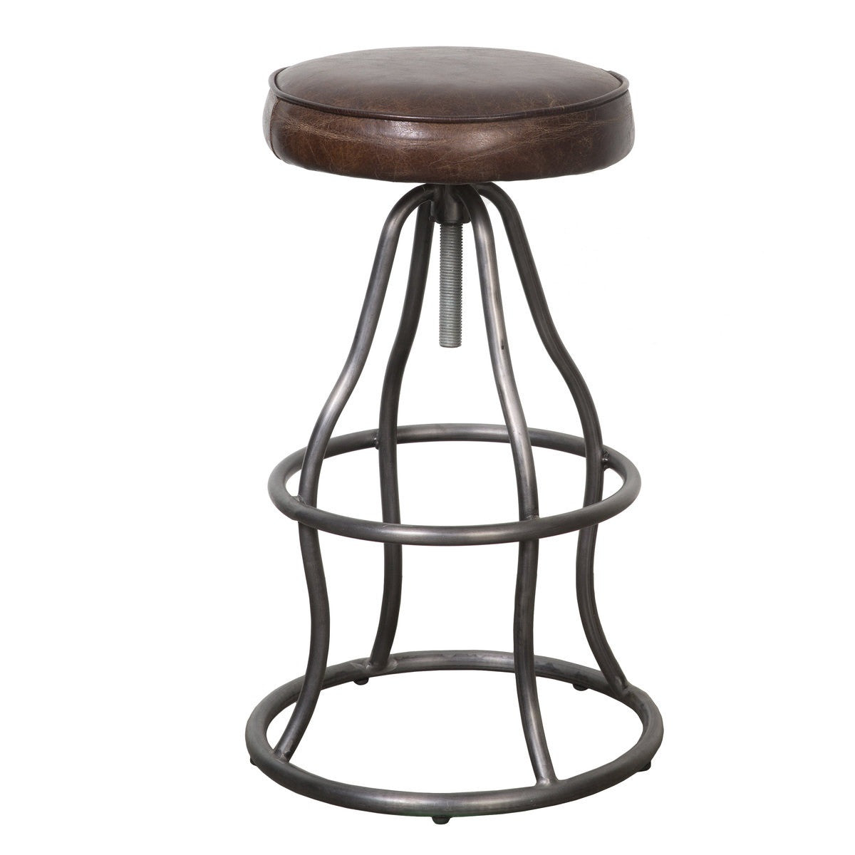 Bowie Bar Stool - Vintage Brown Leather - 2003-2018 Homestead Furniture All Rights Reserved