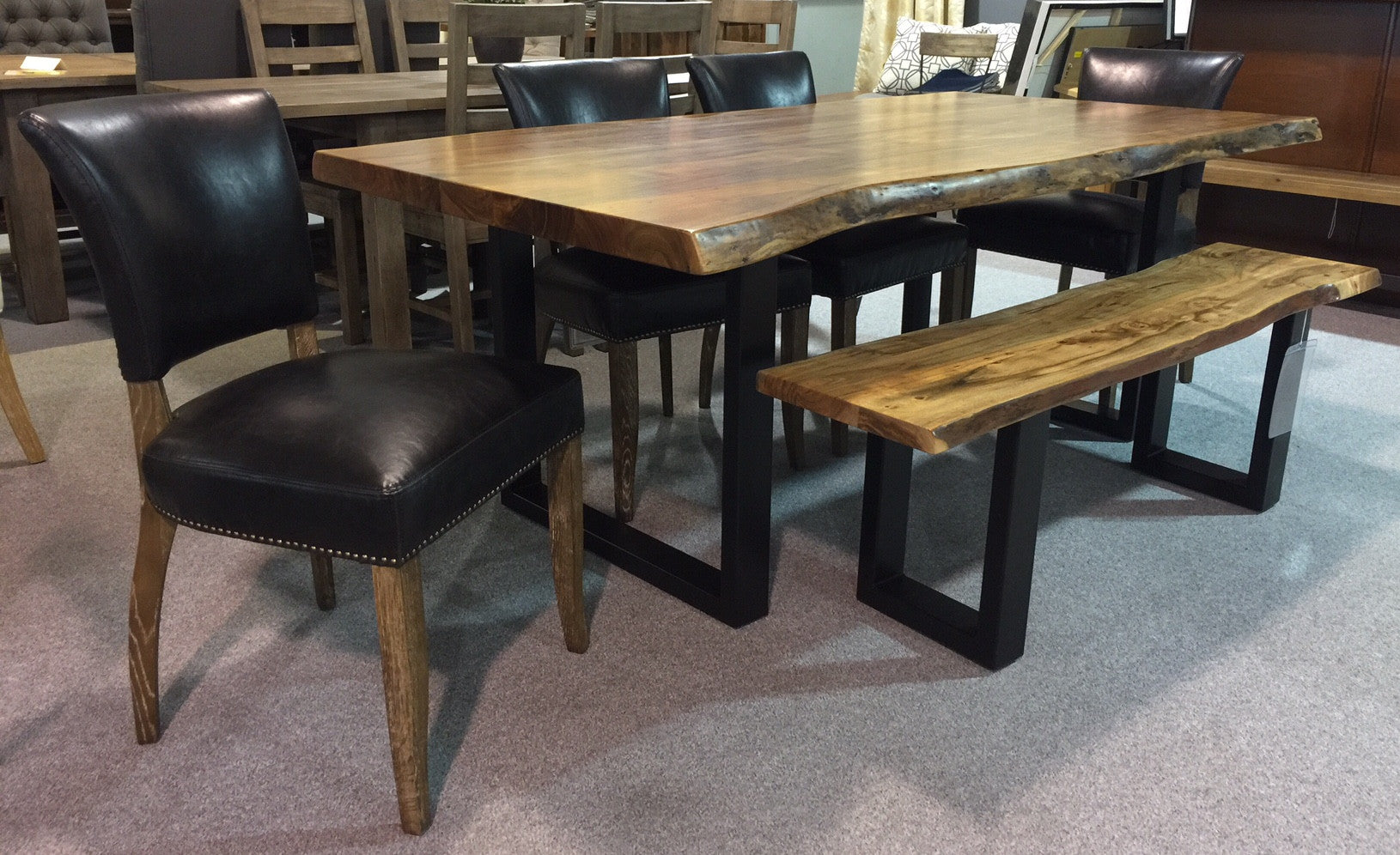Calcutta LiveEdge Dining Table ~ 2.3" Thick Top - 2003-2018 Homestead Furniture All Rights Reserved