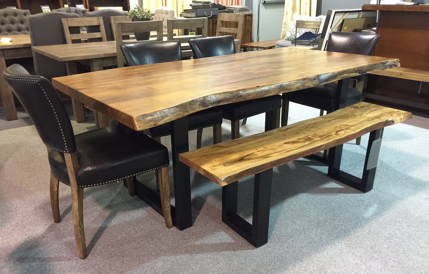 Calcutta LiveEdge Dining Table ~ 2.3" Thick Top - 2003-2018 Homestead Furniture All Rights Reserved