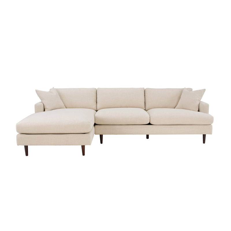 Martha Sectional with Left Side Chaise - Feather Soft - Beach Alabaster