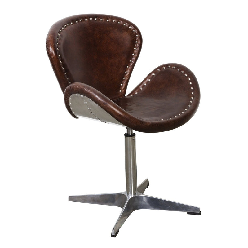 Mercury Swivel Chair - Brown Vintage Leather - 2003-2018 Homestead Furniture All Rights Reserved