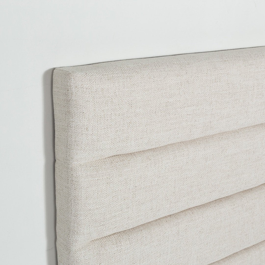 Justin Upholstered Bed - Cream - With or Without Storage